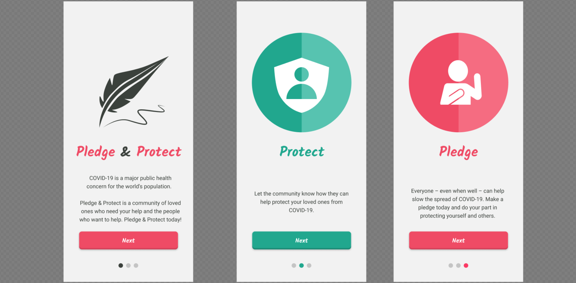 Onboarding screens